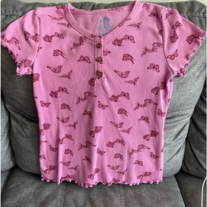 GIRLS XL NWOT BUTTERFLY TEE